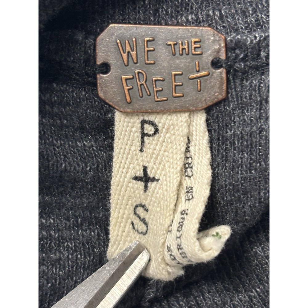 We The Free People Split Back Turtleneck Sweater Small Womens Charcoal Boho - Picture 6 of 7